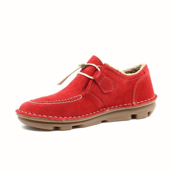 NEW ONFOOT zen faux fur sneaker in moccasin red - Picture 3 of 7